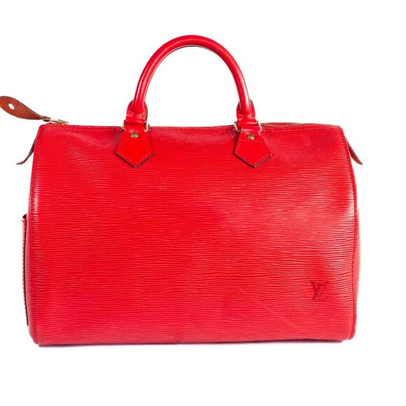 Authentic Louis Vuitton Epi Speedy 30 Red Leather Handbag - Picture 1 of 16